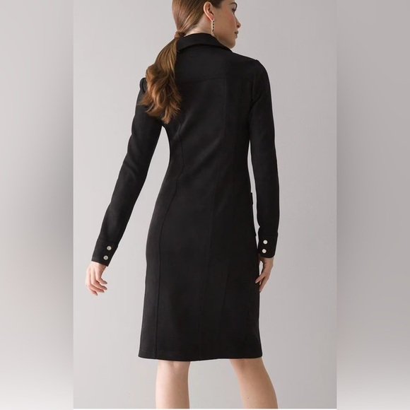 White House Black Market Vegan Suede Shirtdress Size 6 NWT - Picture 4 of 12